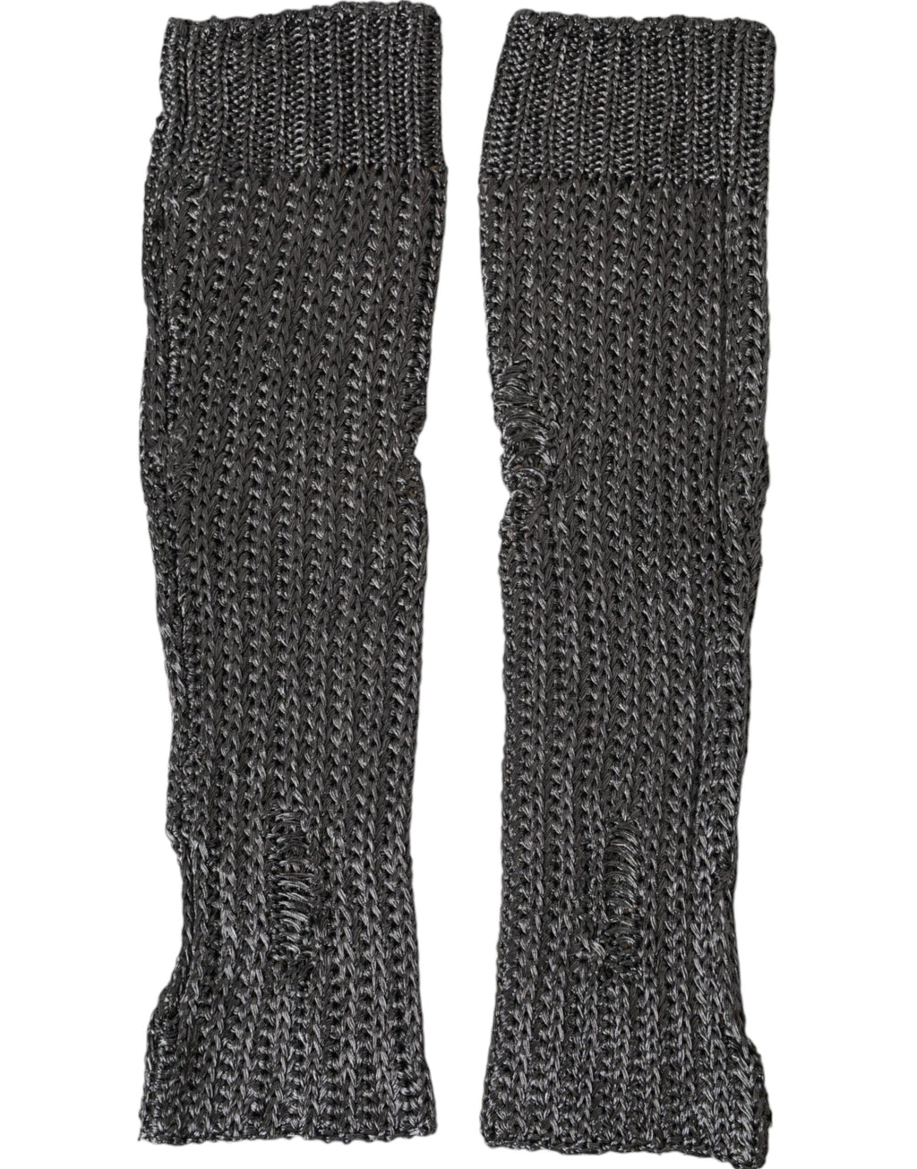 Dolce & Gabbana Gray Viscose Knitted Finger Less Gloves - Eljoys Fashion 