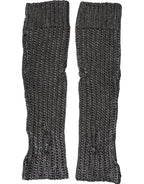 Dolce & Gabbana Gray Viscose Knitted Finger Less Gloves - Eljoys Fashion 