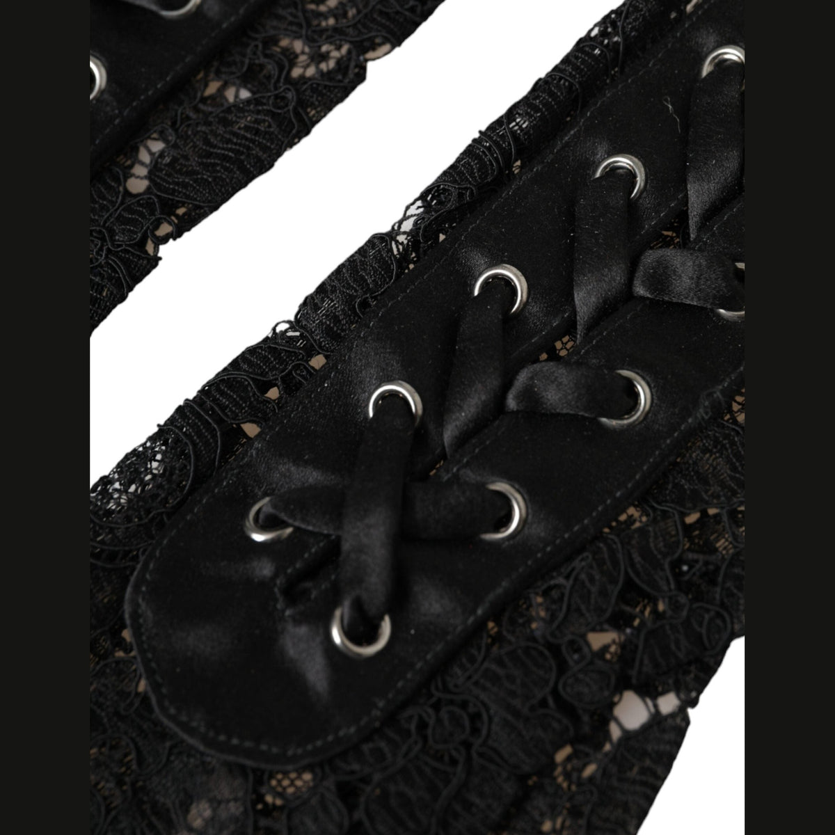Dolce & Gabbana Black Taormina Lace Elbow Length Gloves