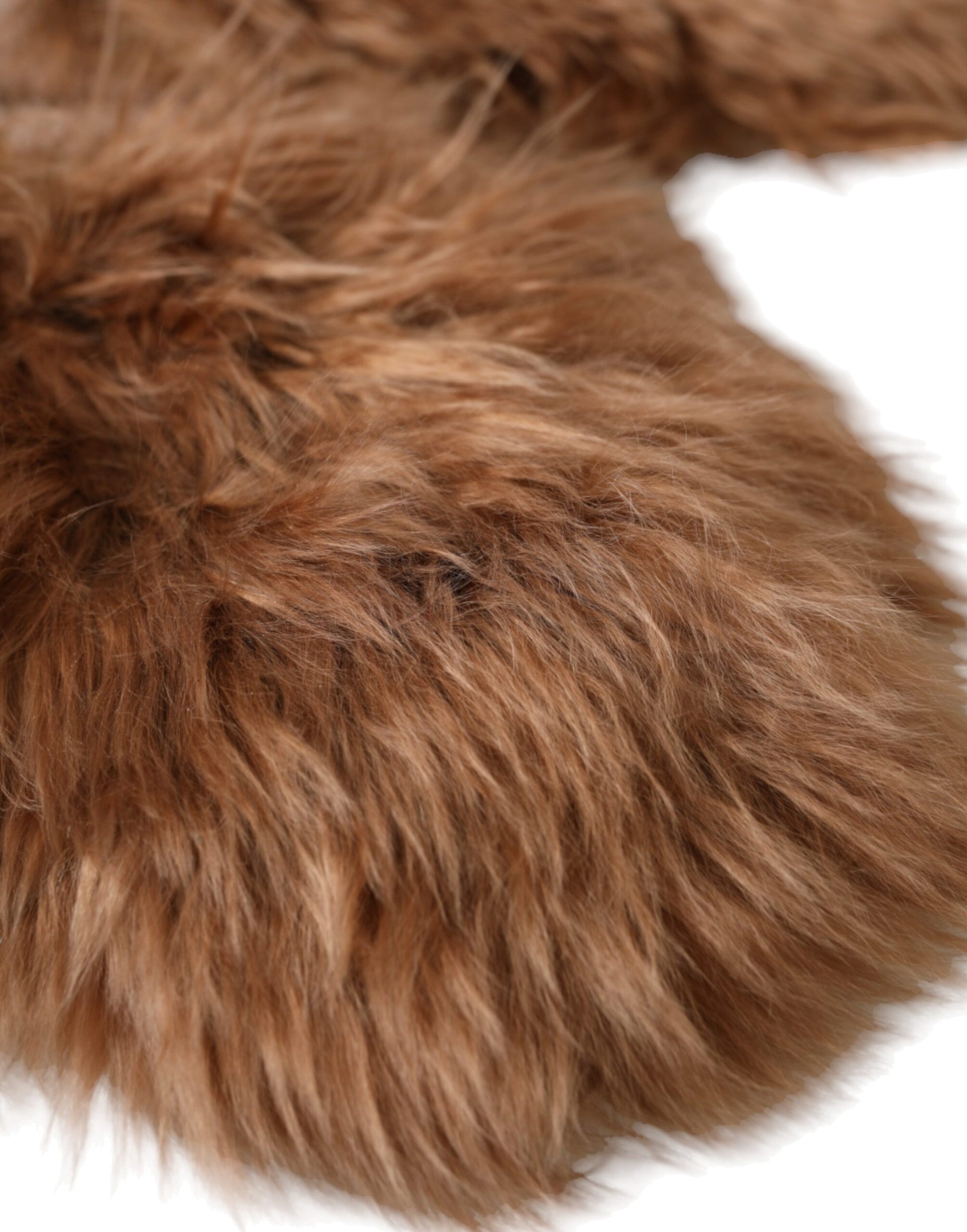 Dolce & Gabbana Brown Cashmere Knitted Fur Mid Arm Mitten Gloves Dolce & Gabbana