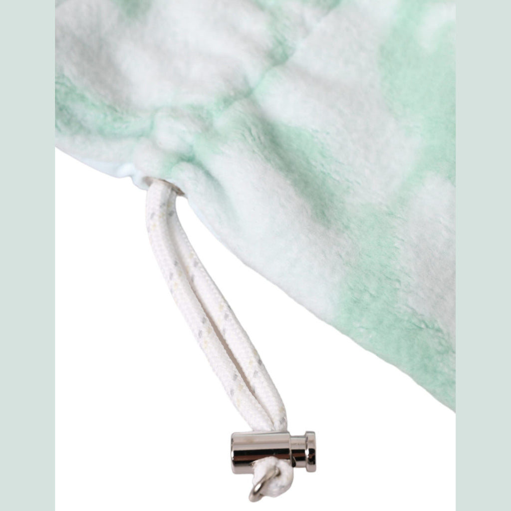 Dolce & Gabbana White Nylon Fleece Wrist Length Mitten Gloves