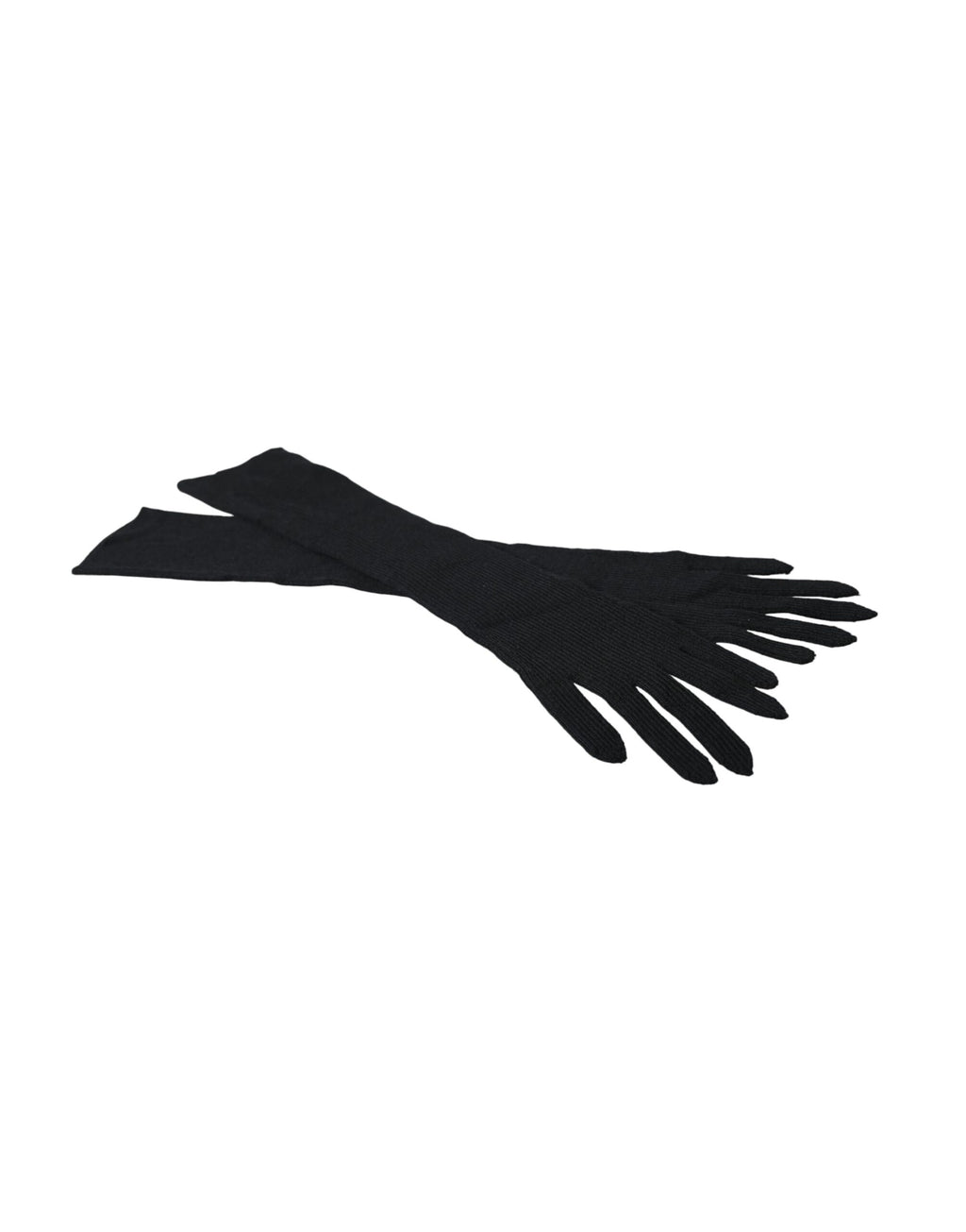 Dolce & Gabbana Black Cashmere Knitted Elbow Length Gloves - Eljoys Fashion 