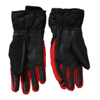 Dolce & Gabbana Black Red Nylon Wrist Length Gloves