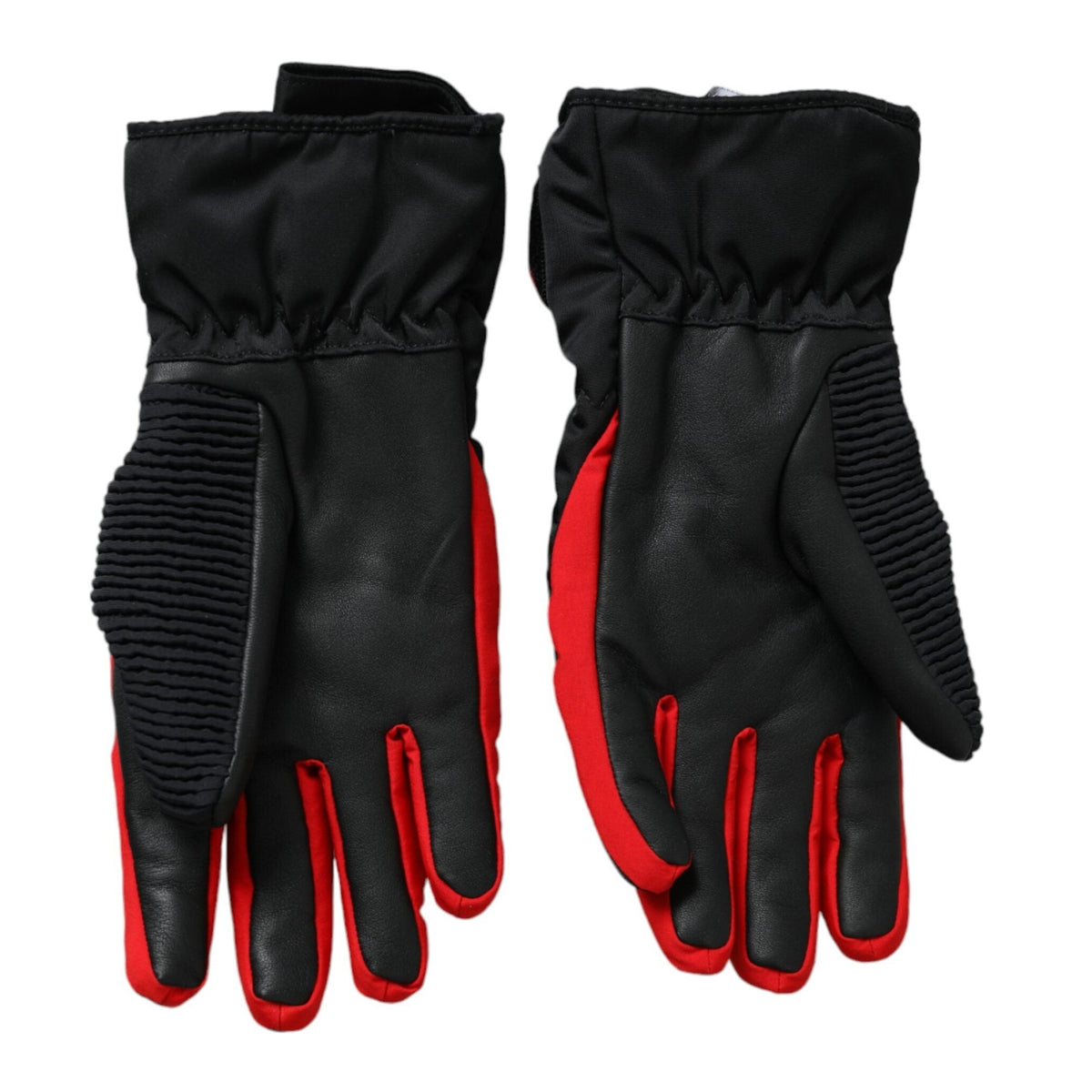 Dolce & Gabbana Black Red Nylon Wrist Length Gloves
