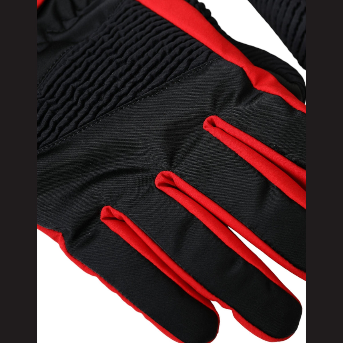 Dolce & Gabbana Black Red Nylon Wrist Length Gloves