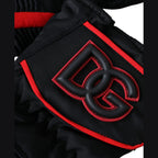 Dolce & Gabbana Black Red Nylon Wrist Length Gloves