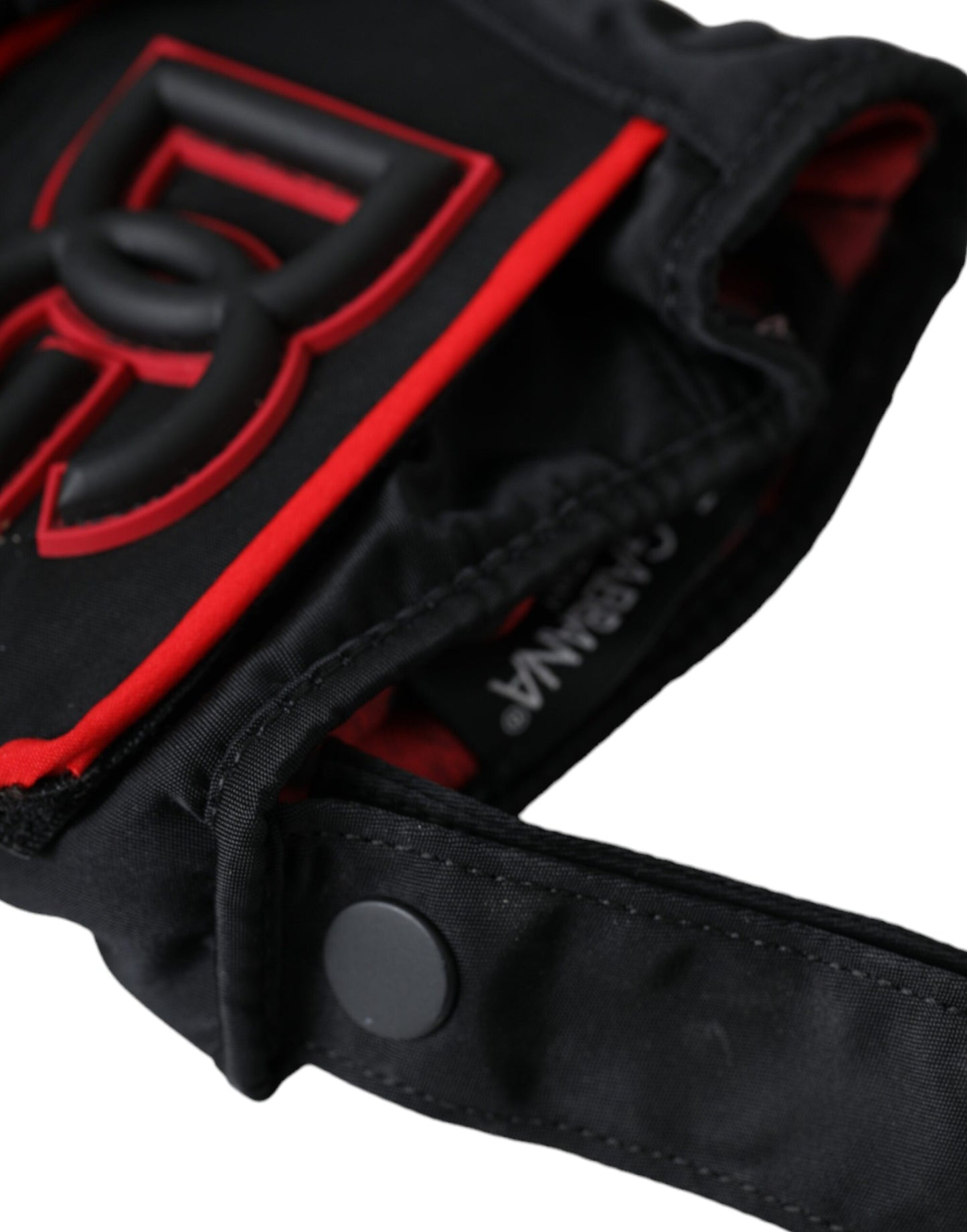 Dolce & Gabbana Black Red Nylon Wrist Length Gloves Dolce & Gabbana