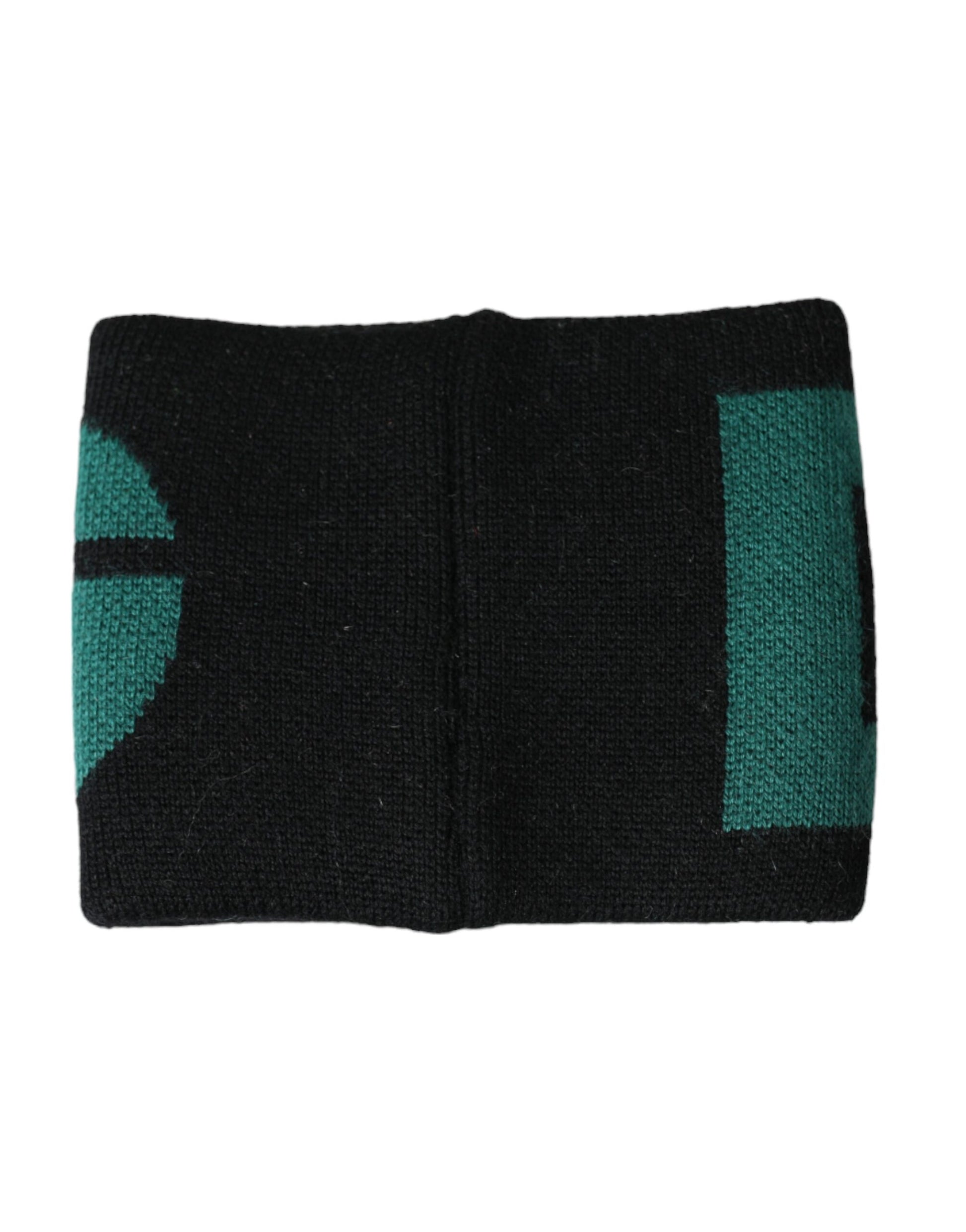 Dolce & Gabbana Black Green Wool Logo #DGMILLENNIALS Wristband Dolce & Gabbana
