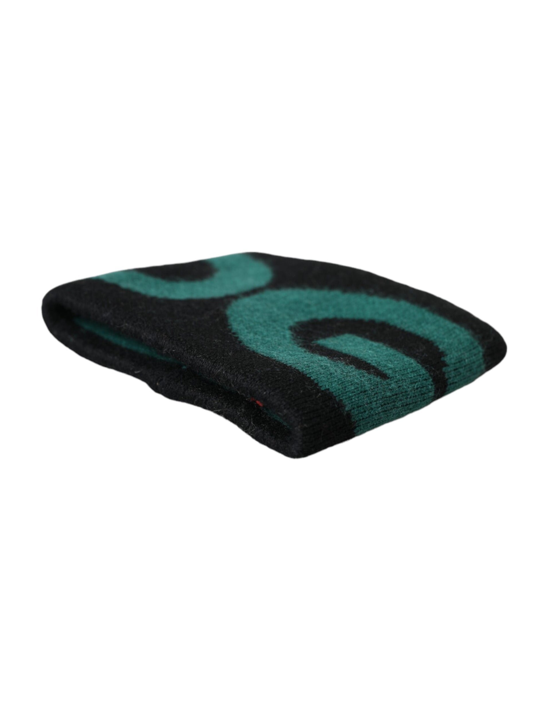 Dolce & Gabbana Black Green Wool Logo #DGMILLENNIALS Wristband Dolce & Gabbana