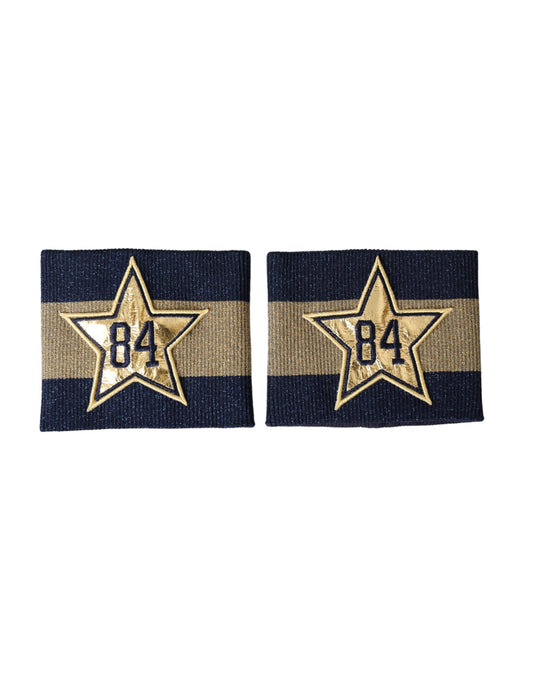 Dolce & Gabbana Black Gold Logo Star 84 Viscose Wristband Dolce & Gabbana
