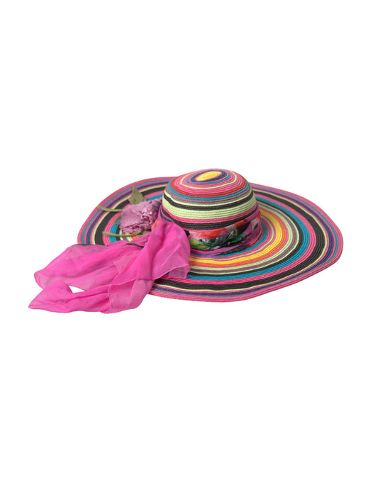 Dolce & Gabbana Multicolor Fantasy Wide Brim Floppy Hat Dolce & Gabbana