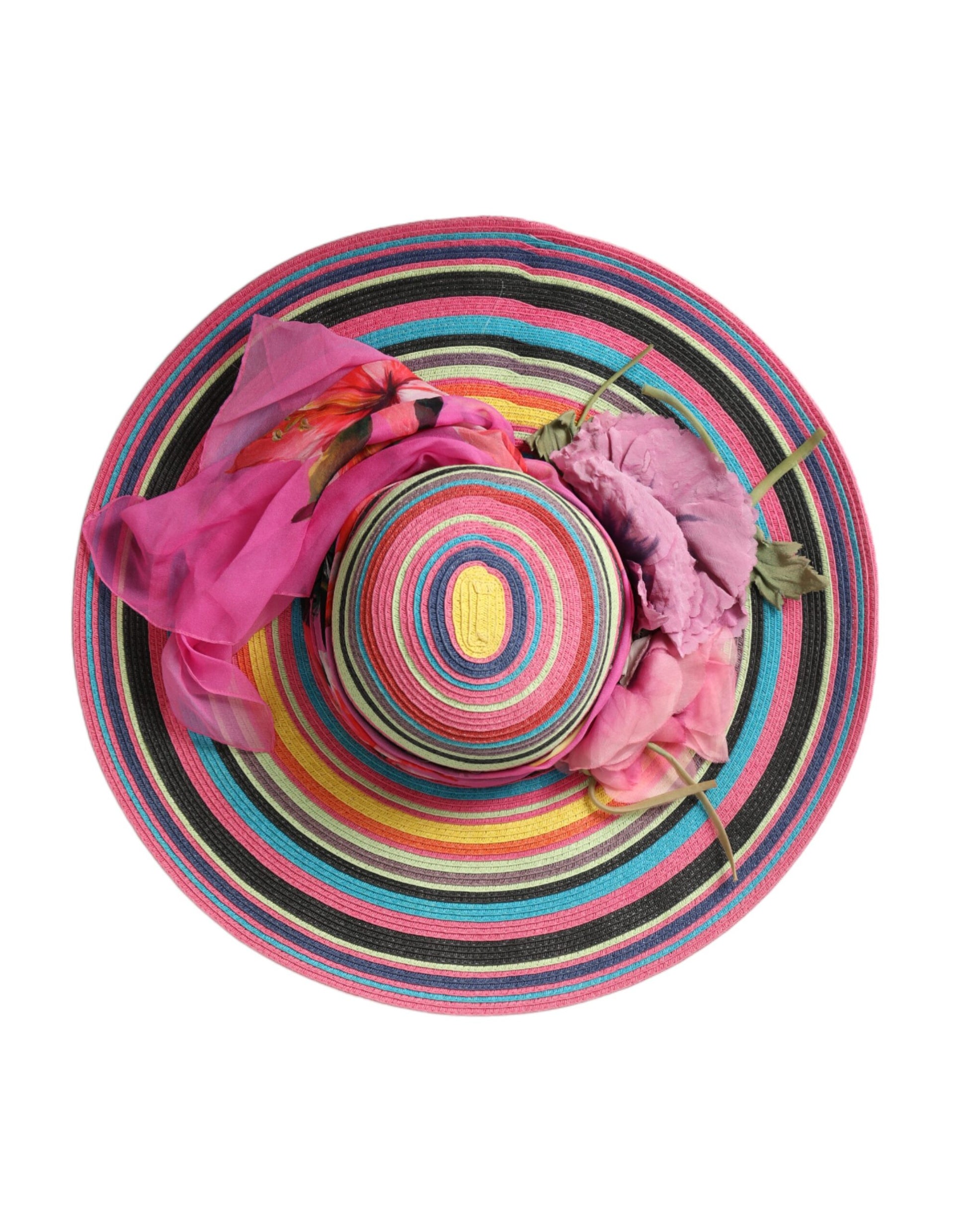 Dolce & Gabbana Multicolor Fantasy Wide Brim Floppy Hat Dolce & Gabbana