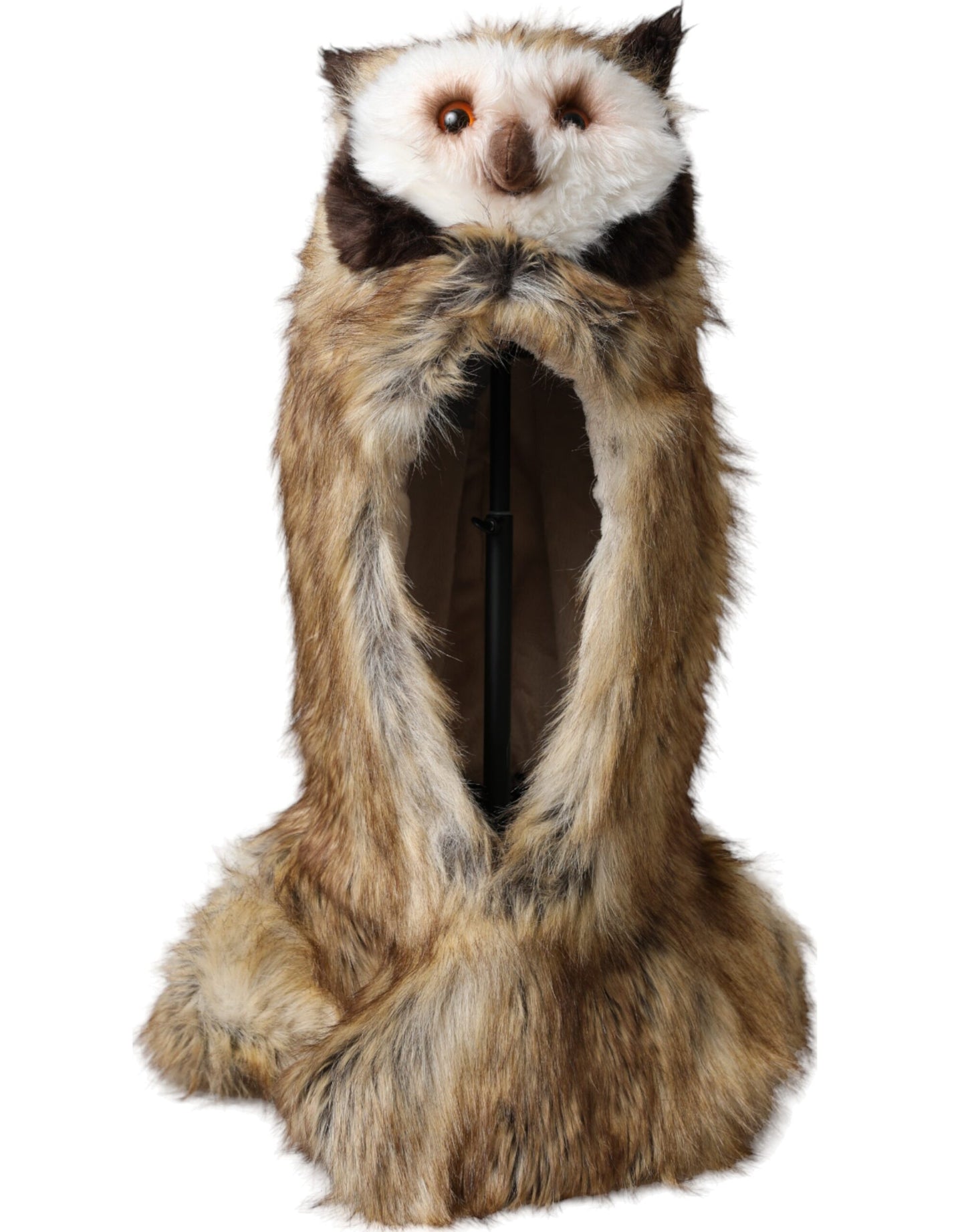 Dolce & Gabbana Brown Owl Faux Fur Whole Head Cap Hat Dolce & Gabbana