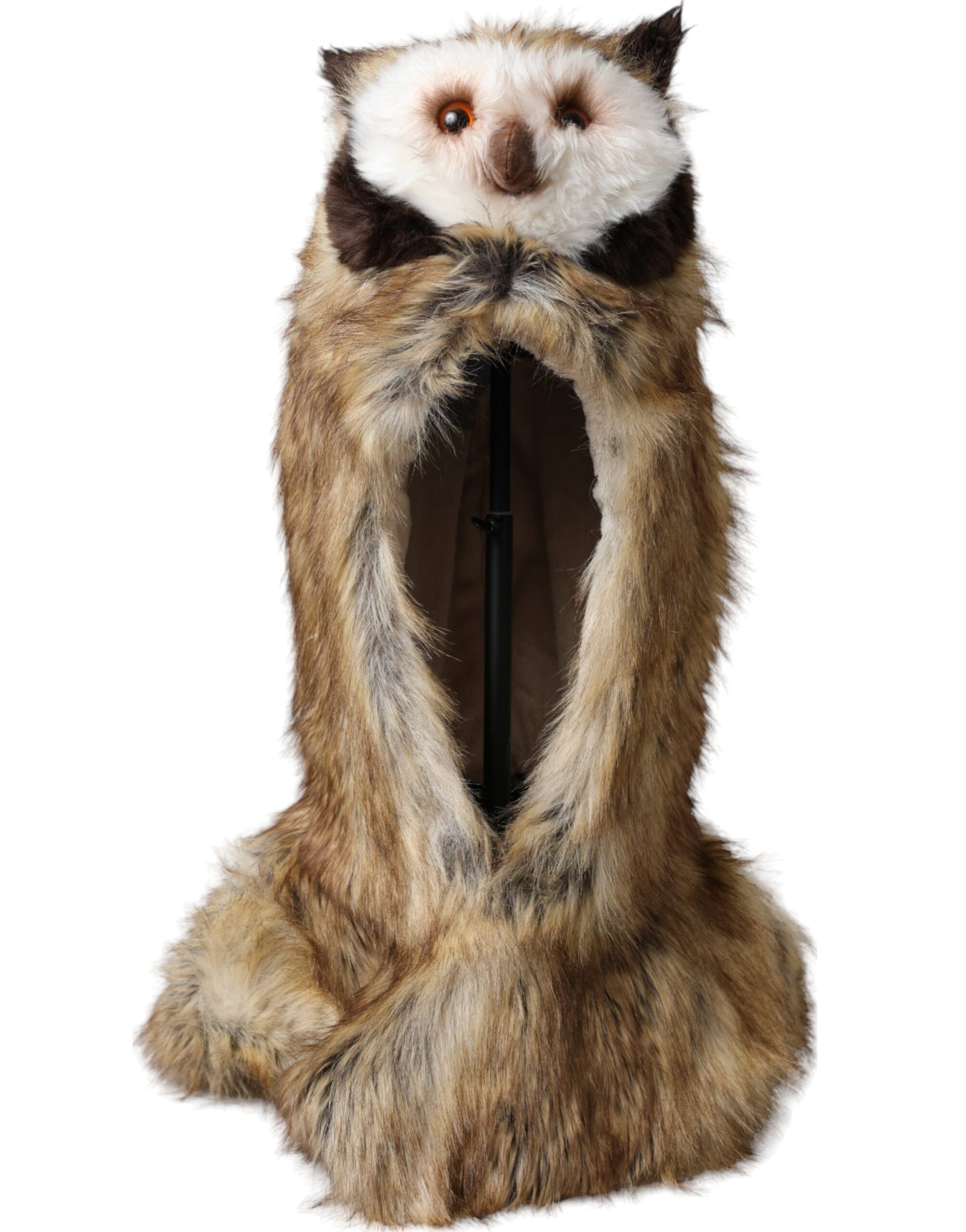 Dolce & Gabbana Brown Owl Faux Fur Whole Head Cap Hat Dolce & Gabbana
