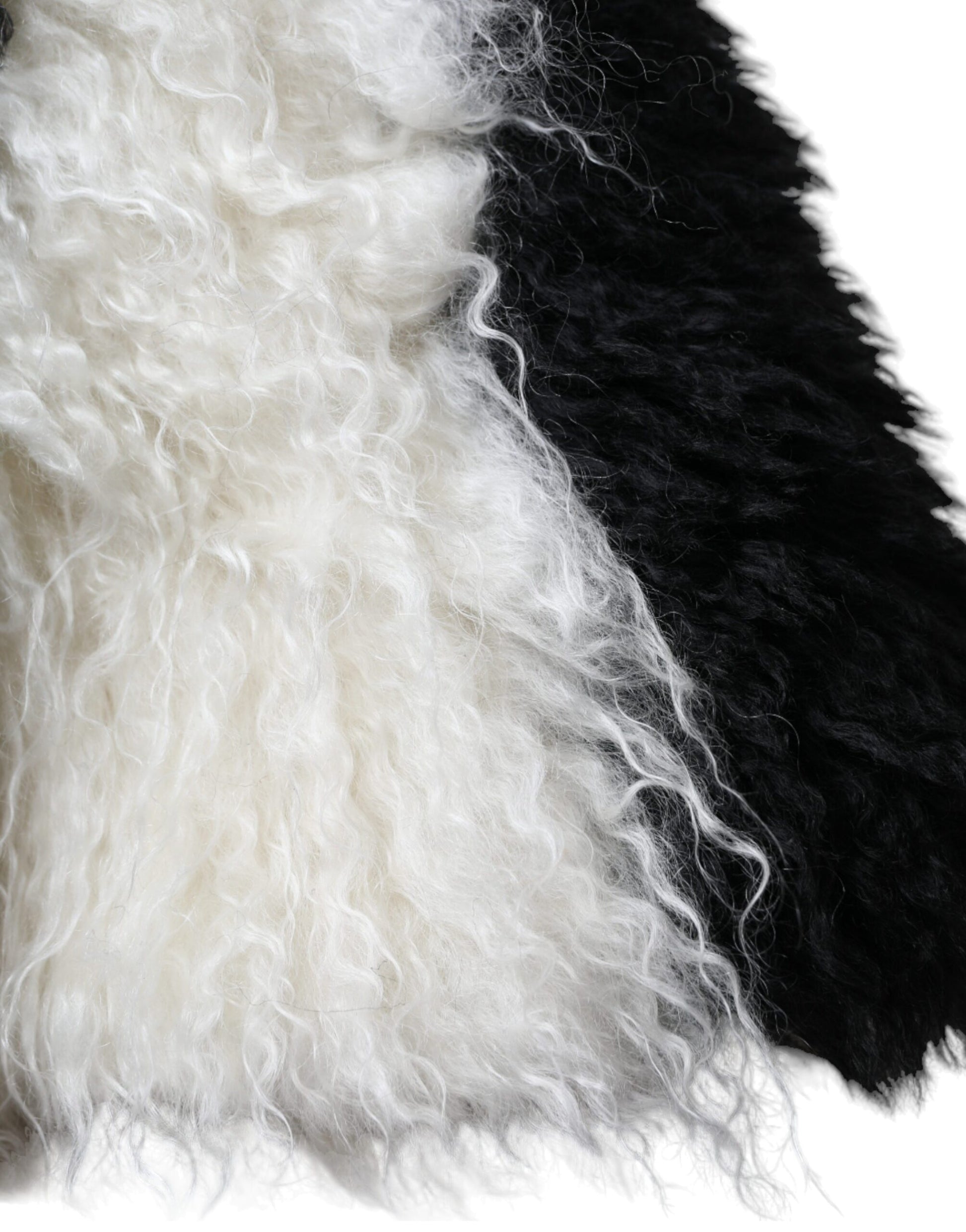 Dolce & Gabbana Black White Stripes Mohair Fur Bucket Hat Dolce & Gabbana