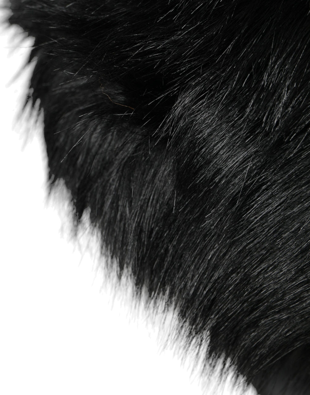 Dolce & Gabbana black faux fur women's bucket hat with a soft, plush texture and wide brim for a stylish winter look.