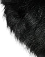 Dolce & Gabbana black faux fur women's bucket hat with a soft, plush texture and wide brim for a stylish winter look.
