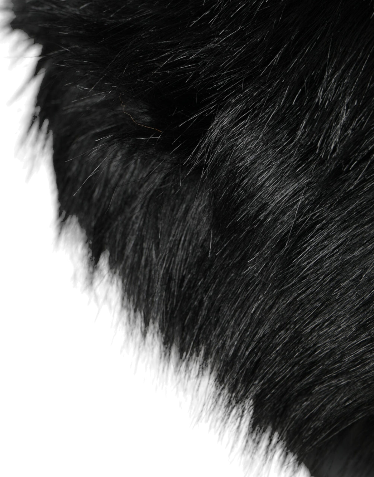 Dolce & Gabbana black faux fur women's bucket hat with a soft, plush texture and wide brim for a stylish winter look.