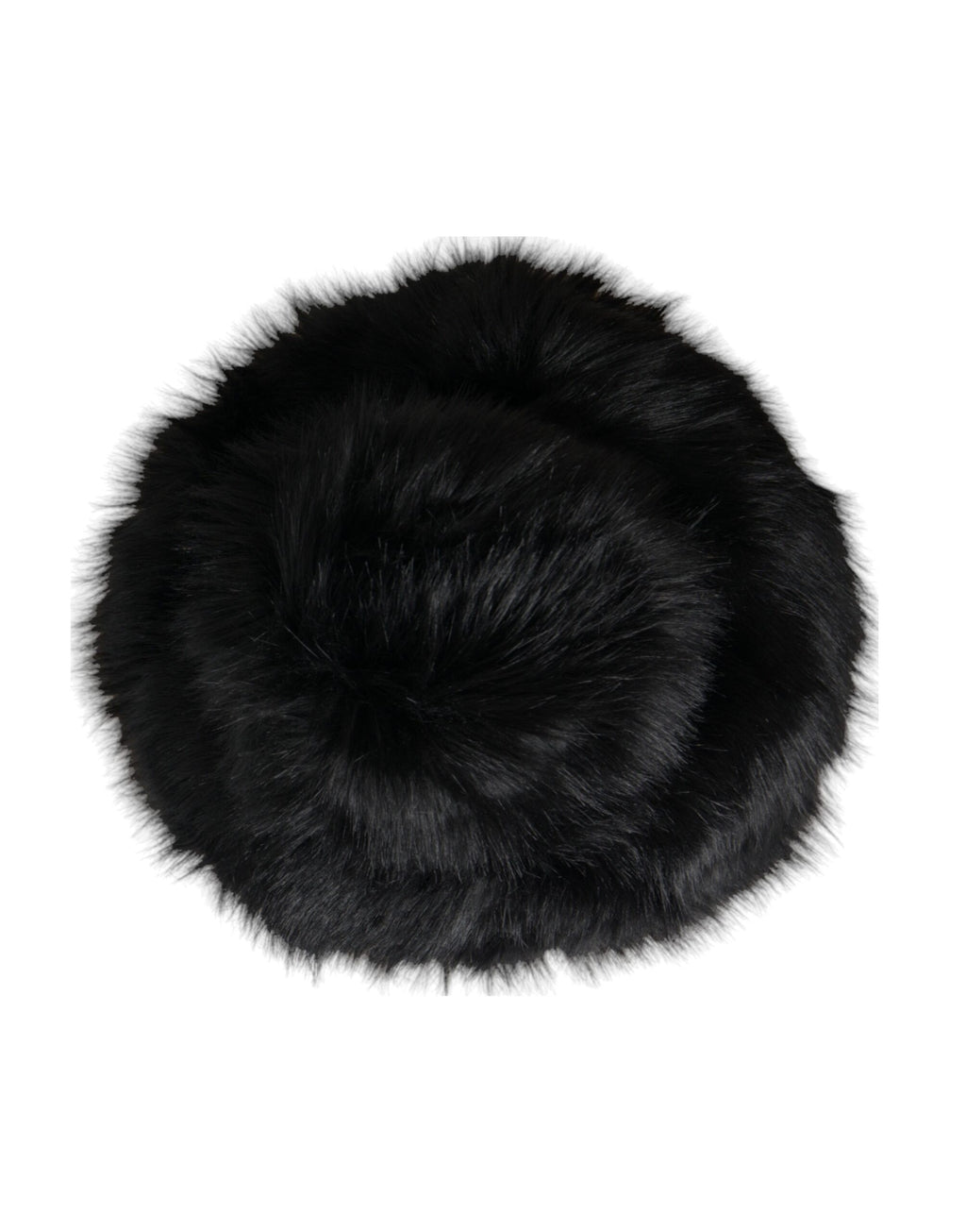Black faux fur women's bucket hat by Dolce & Gabbana, featuring a stylish and cozy design with a wide brim and textured finish.