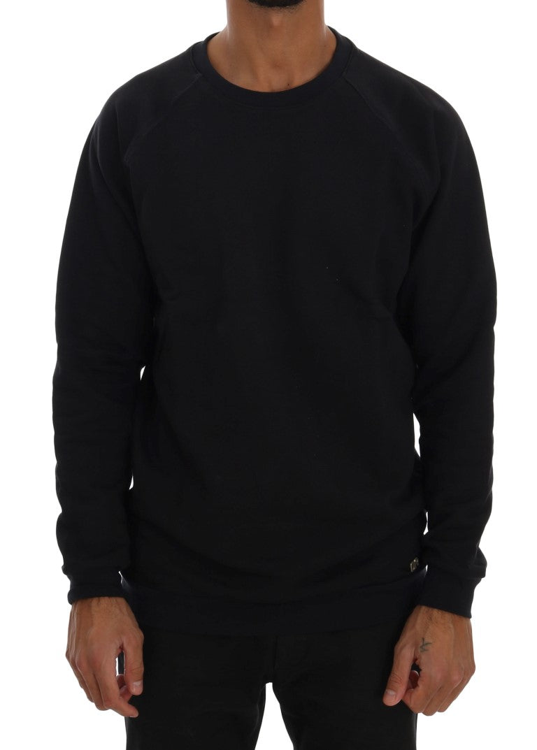 Daniele Alessandrini Blue Crewneck Cotton Sweater Daniele Alessandrini