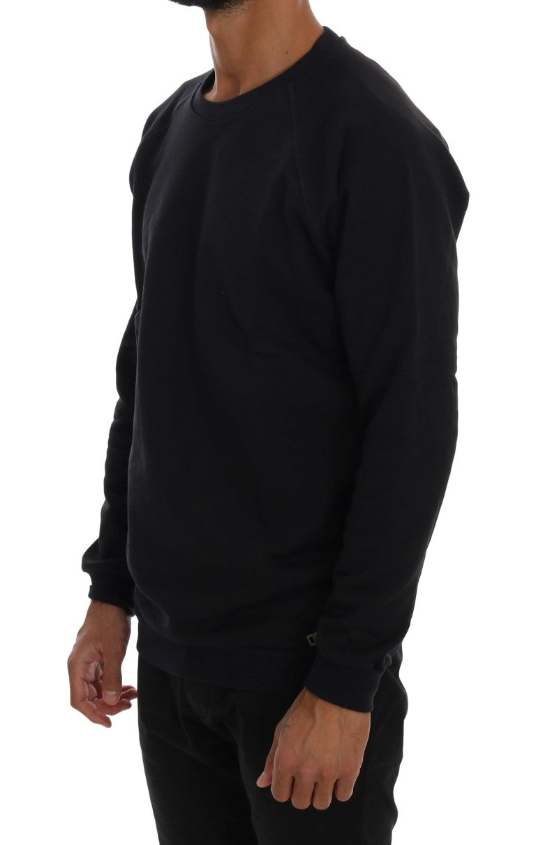 Daniele Alessandrini Blue Crewneck Cotton Sweater Daniele Alessandrini