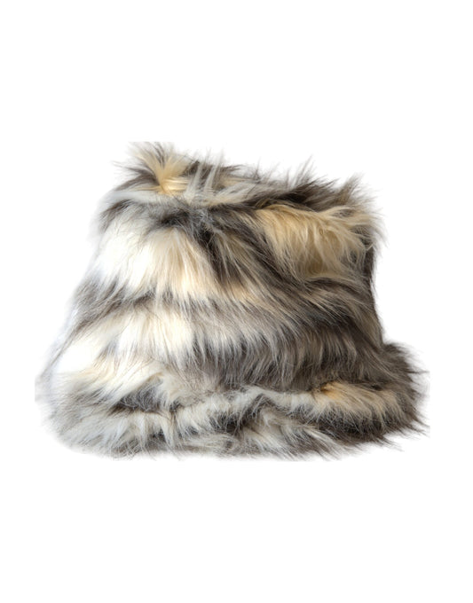 Dolce & Gabbana Multicolor Acrylic Fur Women Bucket Hat Dolce & Gabbana