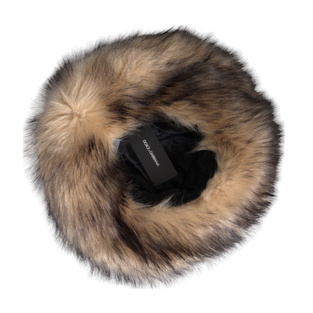 Dolce & Gabbana Brown Faux Fur Modacrylic Fedora Hat