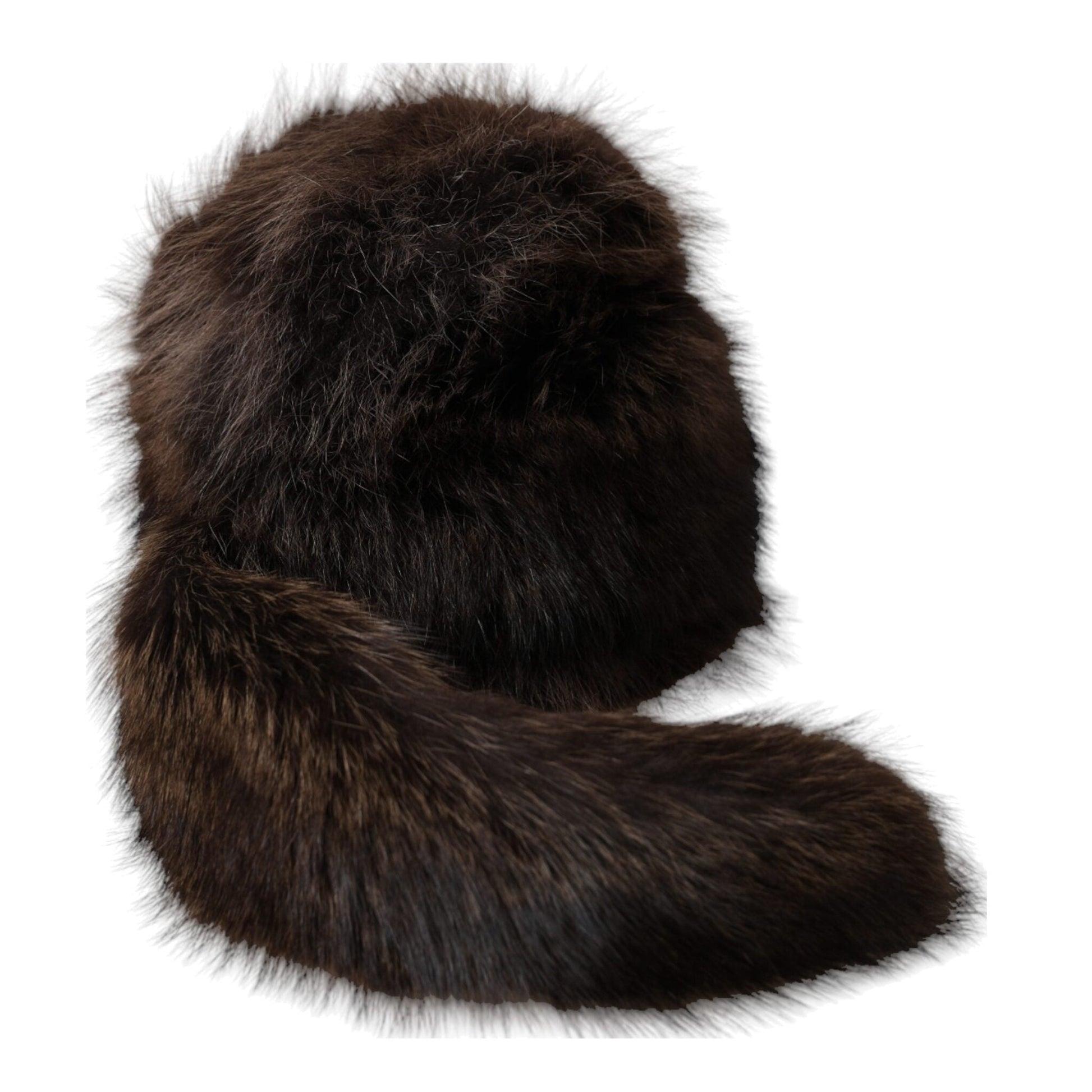 Dolce & Gabbana Women Brown Raccoon Fur Bucket Hat Dolce & Gabbana