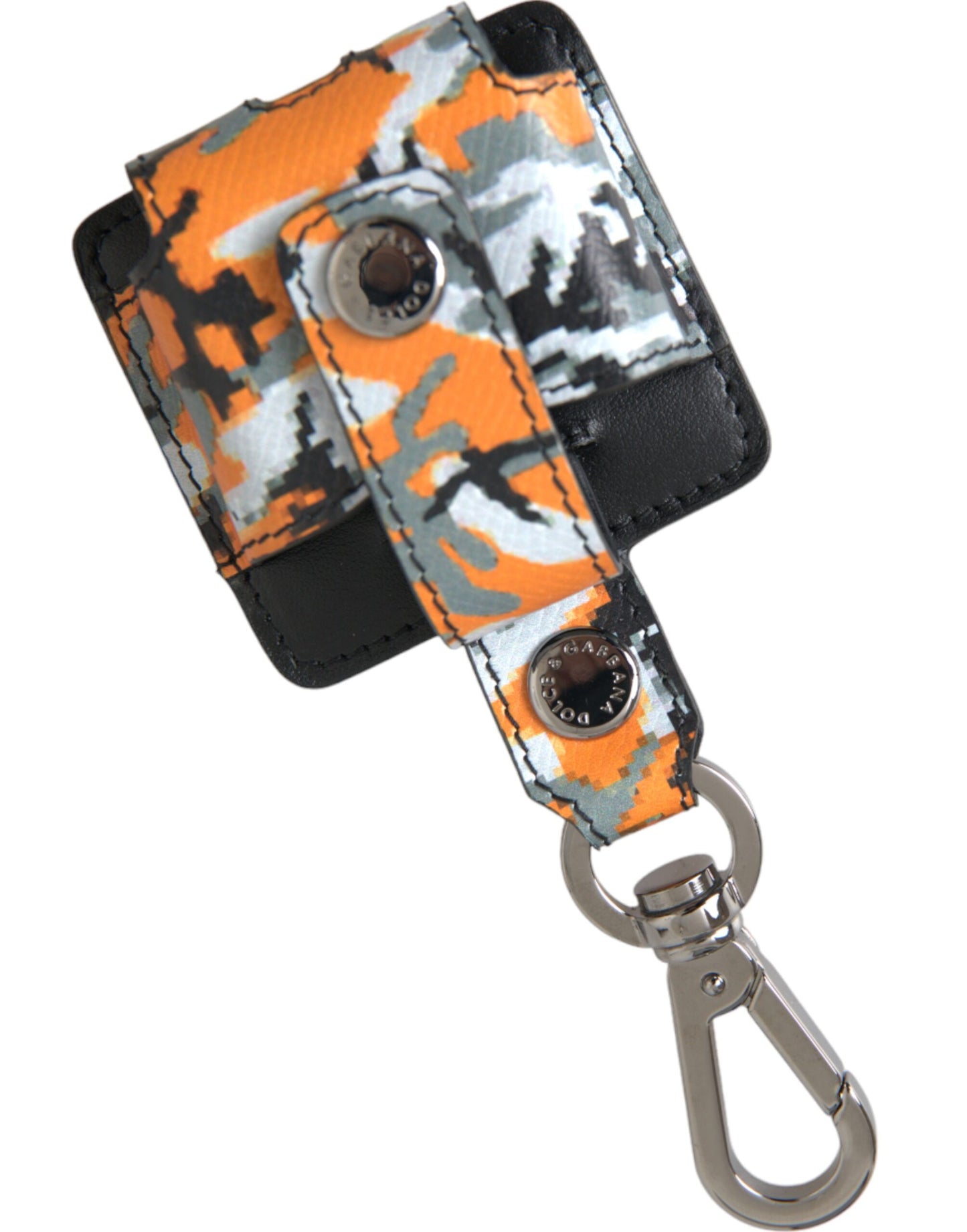 Dolce & Gabbana Multicolor Camouflage Print Leather Metal Airpods Case Dolce & Gabbana