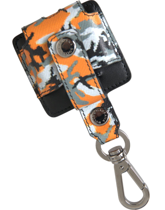 Dolce & Gabbana Multicolor Camouflage Print Leather Metal Airpods Case Dolce & Gabbana
