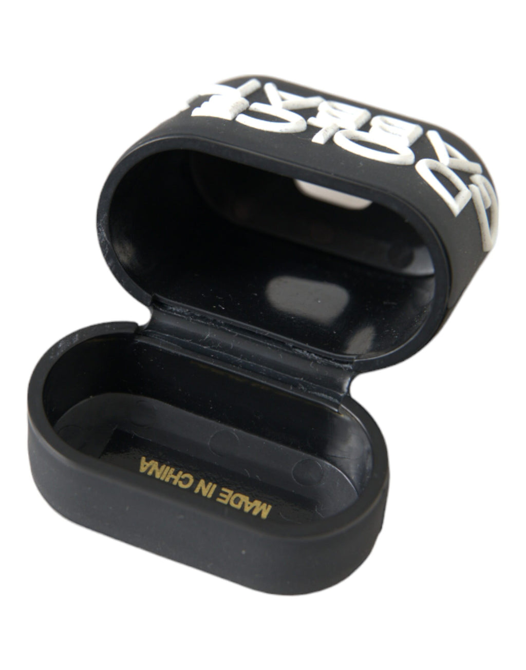 Dolce & Gabbana Black White Silicone Embossed Logo Airpods Case - Eljoys Fashion 