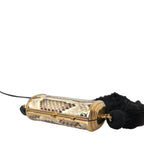Dolce & Gabbana Beige Exotic Leather Mini Mirror Tassel Make Up Holder Bag