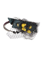 Dolce & Gabbana Black Lemons Sicily Purple Crystal Net Headband Diadem - Eljoys Fashion 