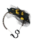 Dolce & Gabbana Black Lemons Sicily Purple Crystal Net Headband Diadem - Eljoys Fashion 