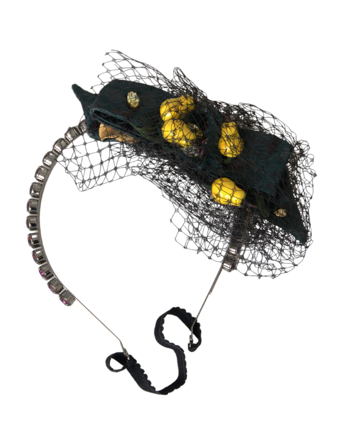 Dolce & Gabbana Black Lemons Sicily Purple Crystal Net Headband Diadem - Eljoys Fashion 
