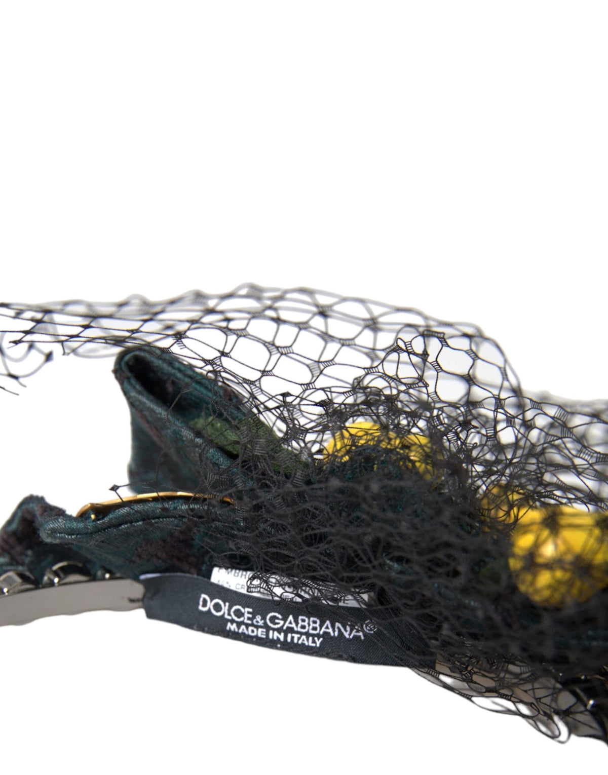 Dolce & Gabbana Black Lemons Sicily Purple Crystal Net Headband Diadem - Eljoys Fashion 