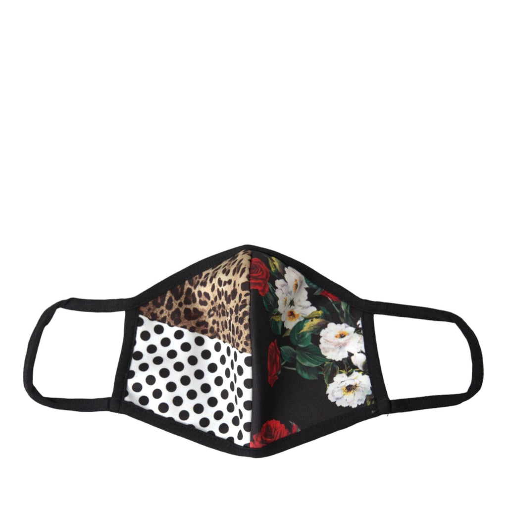 Dolce & Gabbana Multicolor Leopard Floral Elastic Ear Strap Face Mask