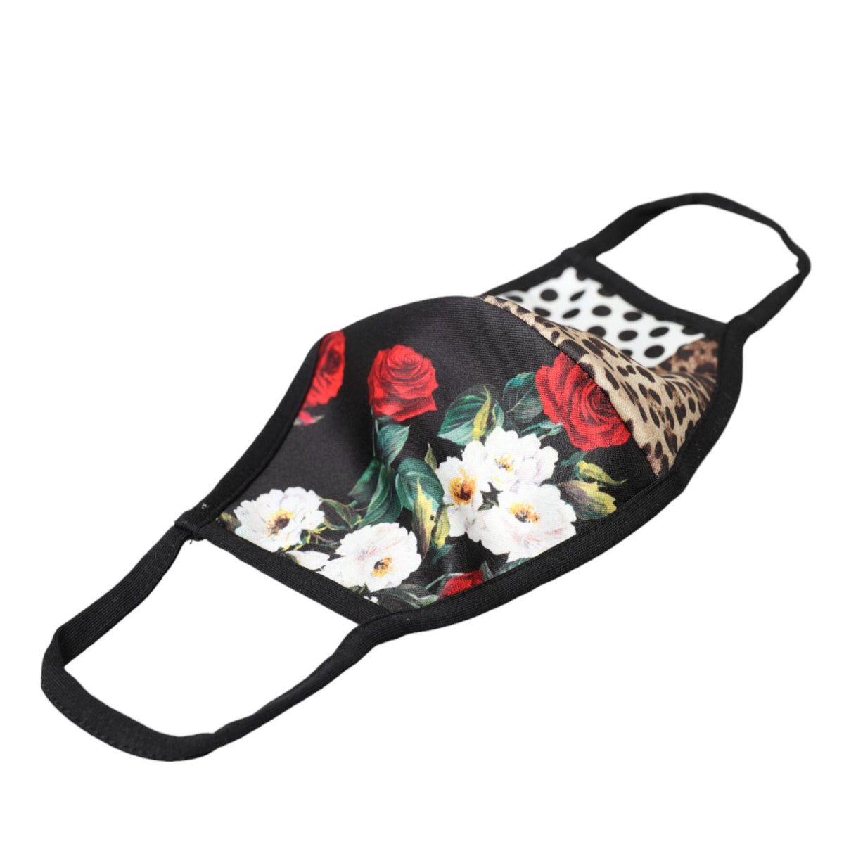 Dolce & Gabbana Multicolor Leopard Floral Elastic Ear Strap Face Mask