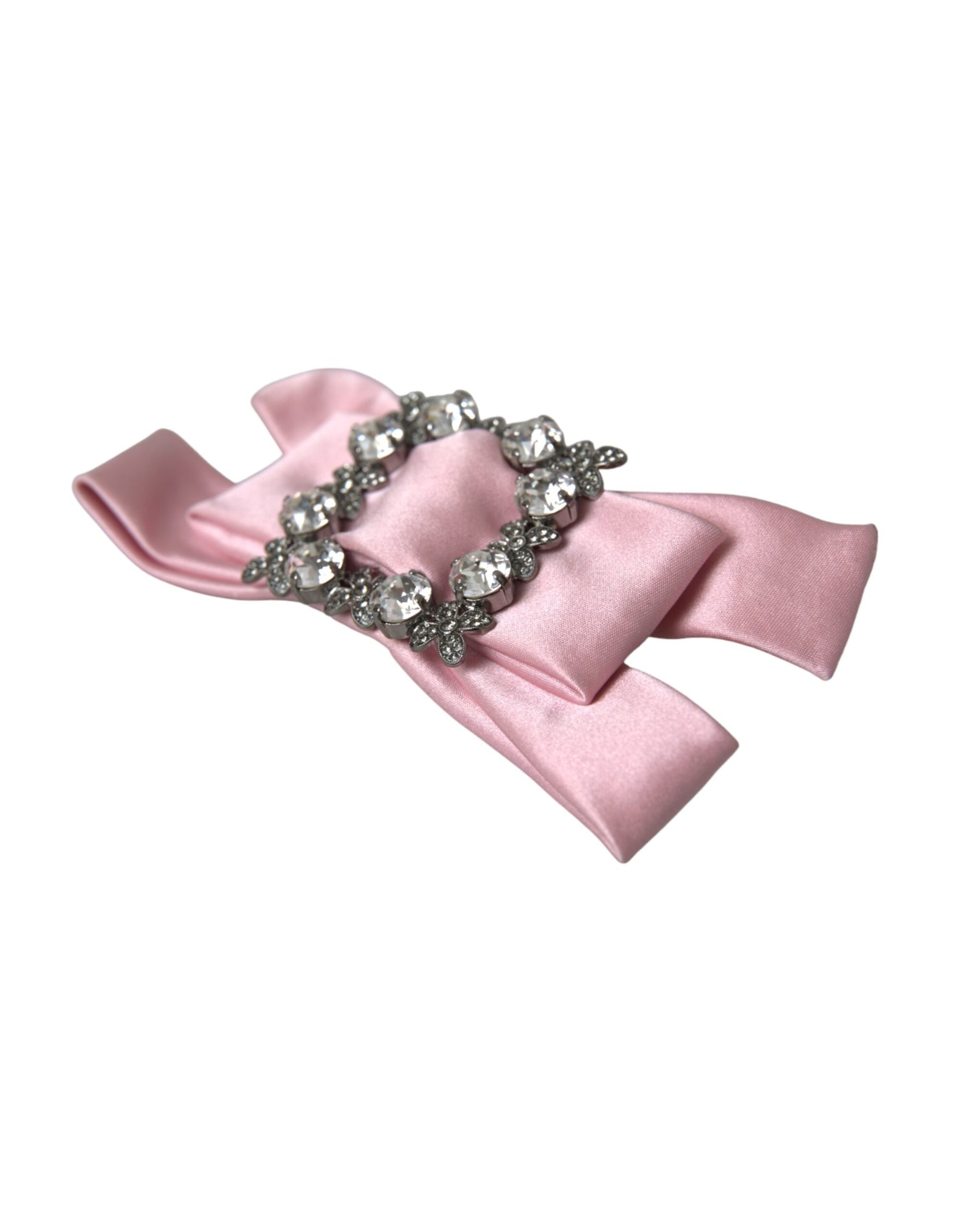 Dolce & Gabbana Pink Satin Crystal Jewelry Brooch Hair Pin Dolce & Gabbana