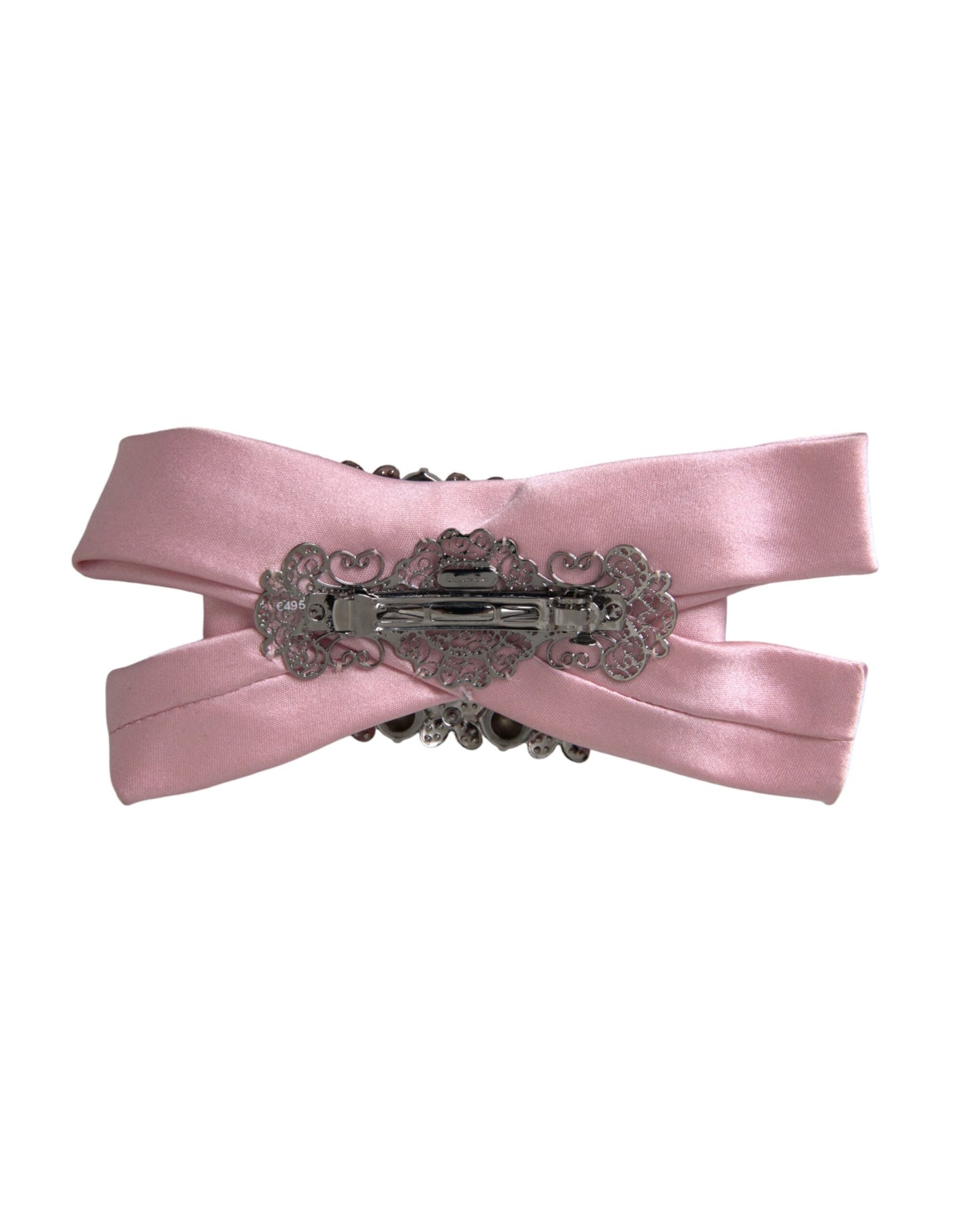 Dolce & Gabbana Pink Satin Crystal Jewelry Brooch Hair Pin Dolce & Gabbana