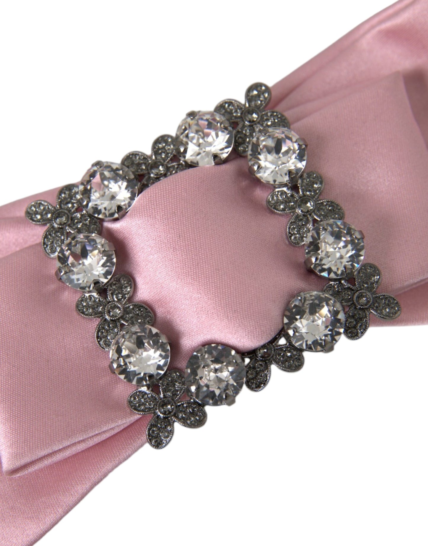 Dolce & Gabbana Pink Satin Crystal Jewelry Brooch Hair Pin Dolce & Gabbana