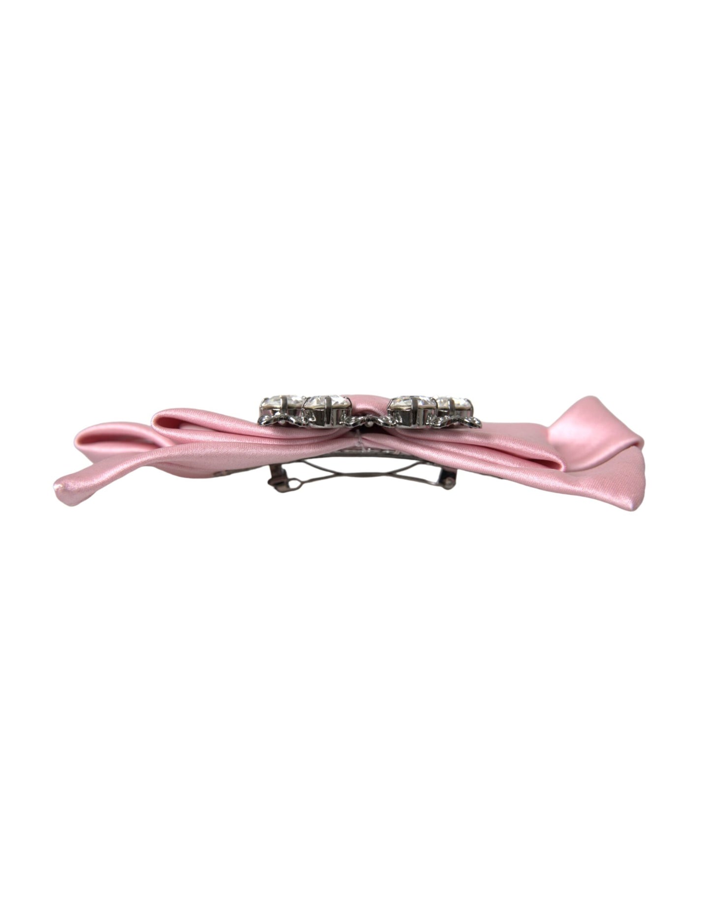 Dolce & Gabbana Pink Satin Crystal Jewelry Brooch Hair Pin Dolce & Gabbana