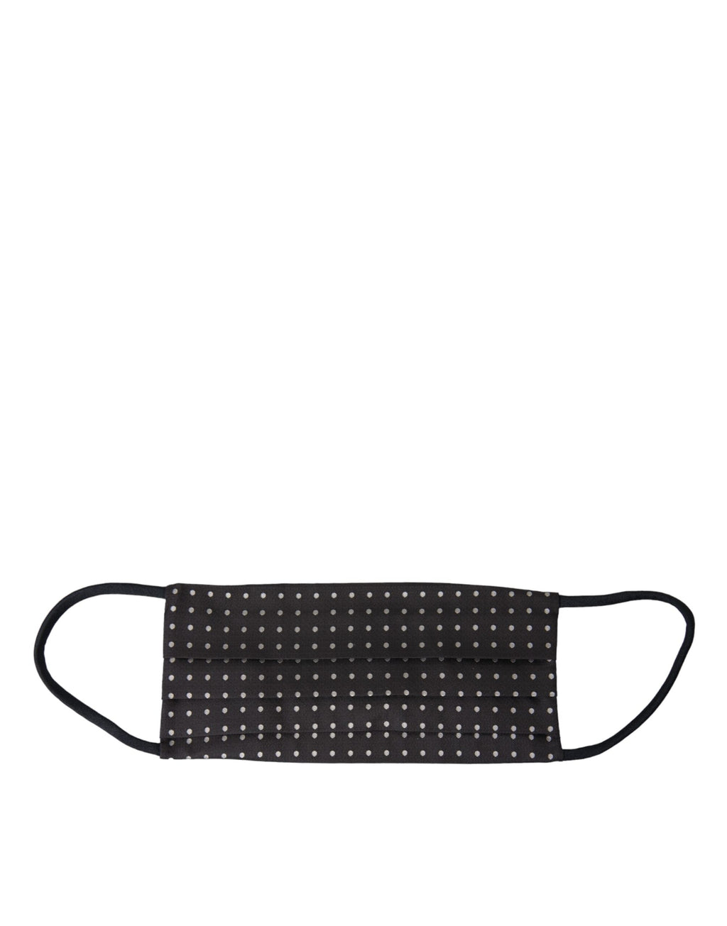 Dolce & Gabbana Dark Gray White Polka Dots 100% Silk Necktie Face Mask