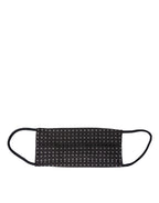 Dolce & Gabbana Dark Gray White Polka Dots 100% Silk Necktie Face Mask