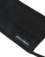 Dolce & Gabbana Dark Gray 100% Silk Adjustable Necktie Face Mask