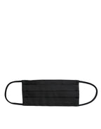Dolce & Gabbana Dark Gray 100% Silk Adjustable Necktie Face Mask