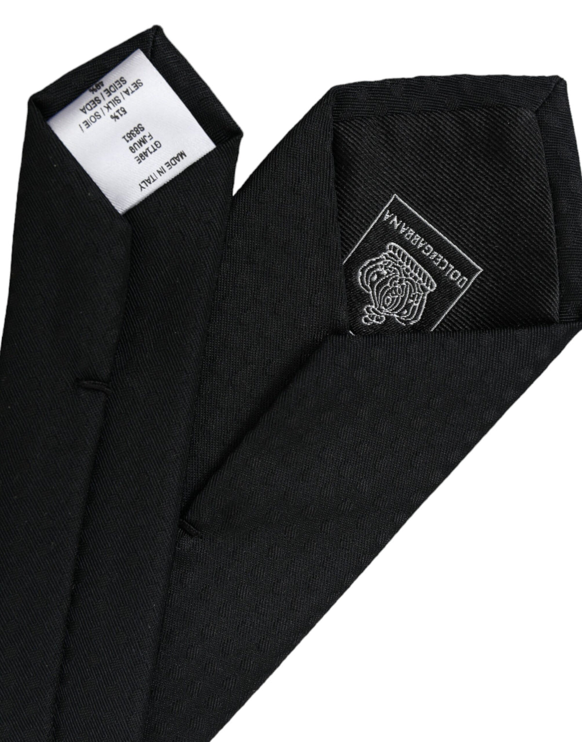 Dolce & Gabbana Dark Gray 100% Silk Adjustable Necktie Face Mask