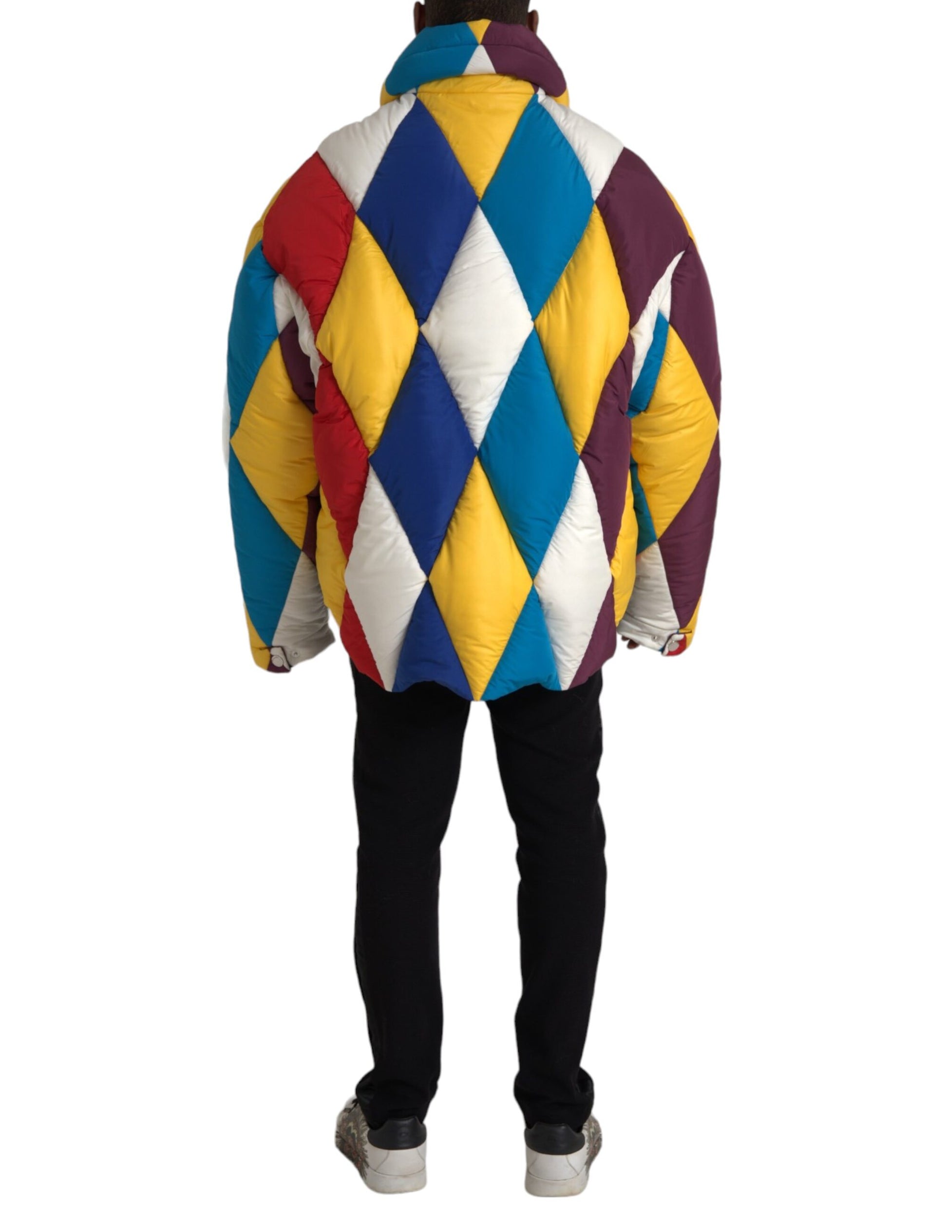 Dolce & Gabbana Multicolor Windbreaker Puffer Jacket Men Dolce & Gabbana