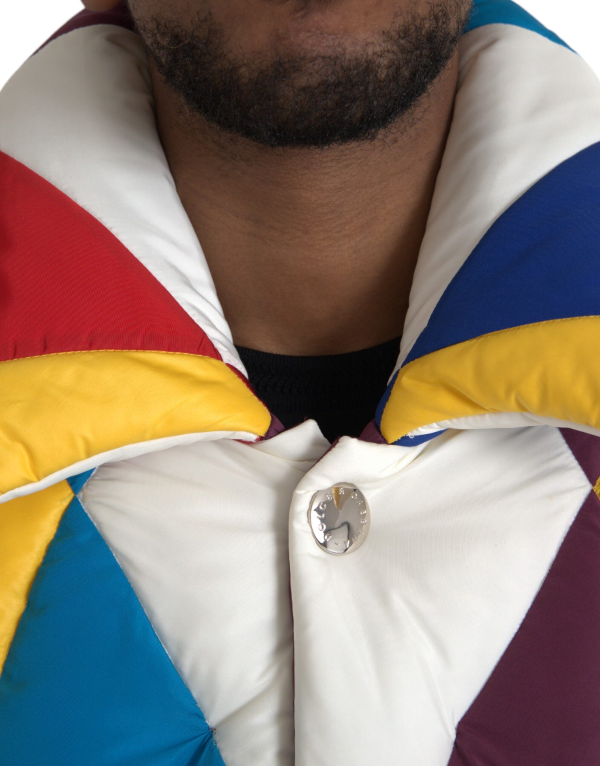 Dolce & Gabbana Multicolor Windbreaker Puffer Jacket Men Dolce & Gabbana