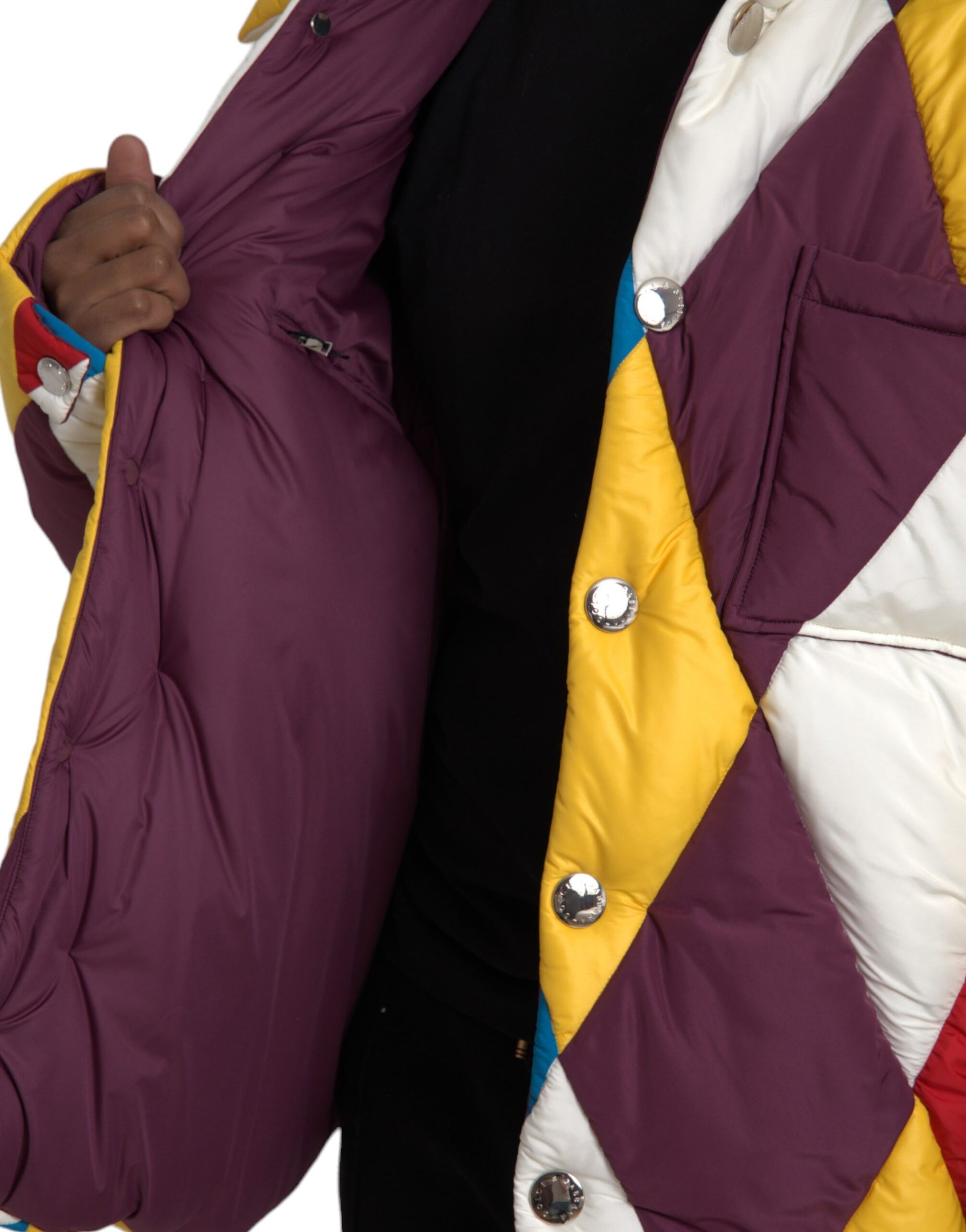Dolce & Gabbana Multicolor Windbreaker Puffer Jacket Men Dolce & Gabbana